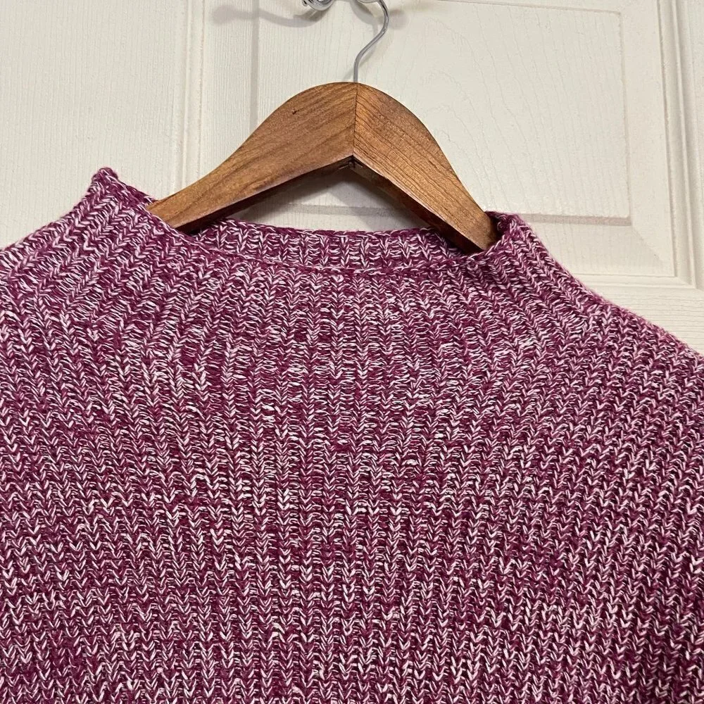 Cupcakes and Cashmere Women's NWT Pink Chunky Knit Balloon Mock Sweater Medium